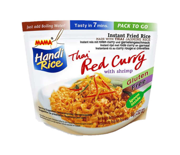 Mama Instant fried rice red curry shrimp (gluten free)