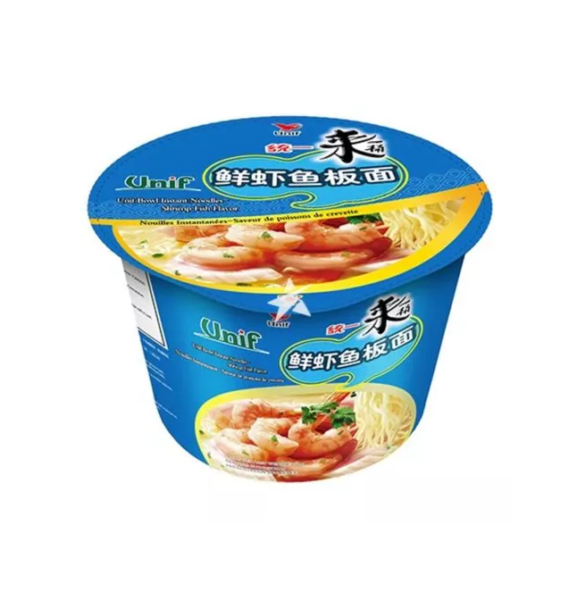 Unif  Bowl noodle - shrimp fish flavor (统一来一桶鲜虾鱼板面)