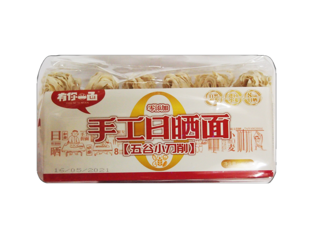 You Ni Yi Mian Dried sliced noodle five cereals flavour (有你一面 手工日晒面 (五谷小刀削)