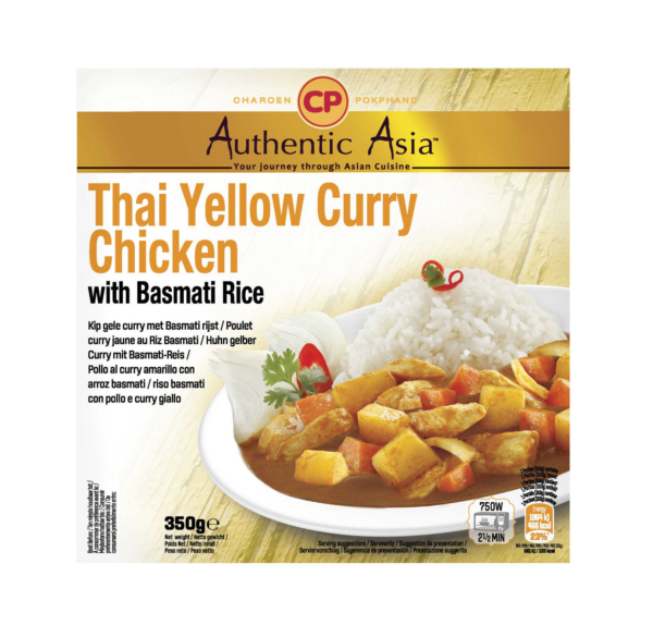 Authentic Asia Thai yellow curry chicken with basmati rice