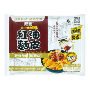 Bai Jia Broad noodle chili oil flavor (sour & spicy) (阿寬紅油麵皮酸辣味)