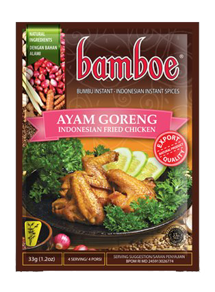 Bamboe Kant-en-klare kruiden voor Indonesische gebakken kippenvleugels (ayam goreng)