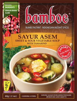 Bamboe Kant-en-klare kruiden voor zoet & zure groentensoep met tamarind (sayur asem)