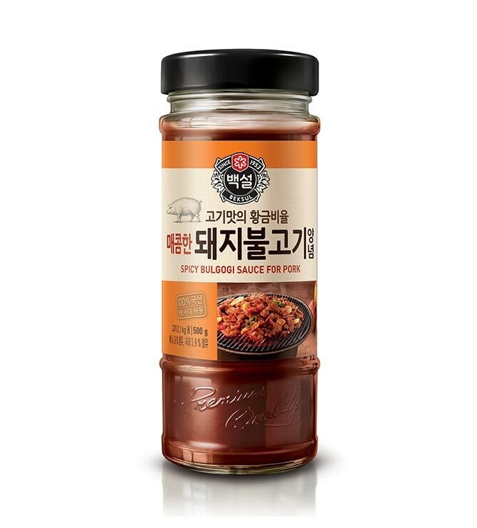 Beksul BBQ pikante marinade voor varkensvlees (백설 매콤한 돼지불고기양념)