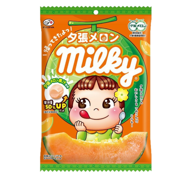 Fujiya Milky candy melon flavor