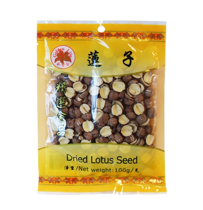 Golden Lily Dried lotus seeds cut (蓮子)