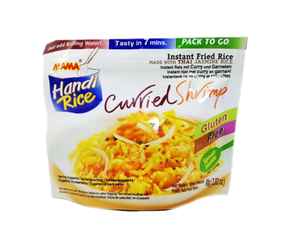 Mama Instant fried rice curried shrimp (gluten free)