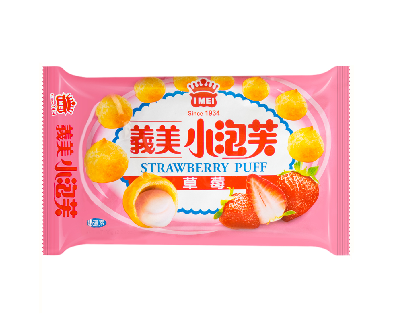 I Mei Strawberry puff (义美 小泡芙草莓味)