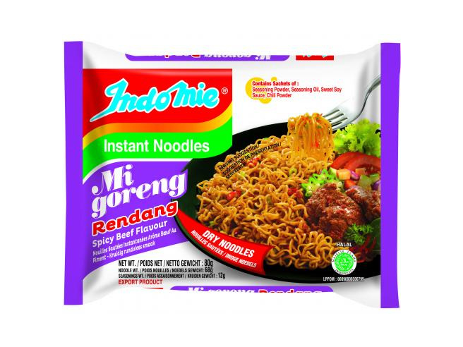 Indomie Mi goreng rendang noodle spicy beef flavor