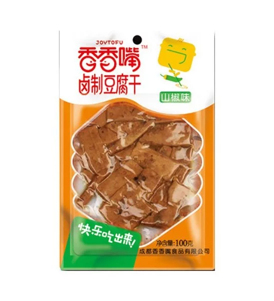 Joytofu  Dried tofu snack pepper flavour (香香嘴 卤制豆腐干 山椒味)