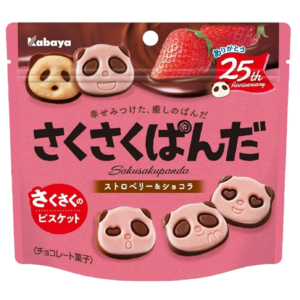 Kabaya Saku saku panda cookies strawberry chocolate