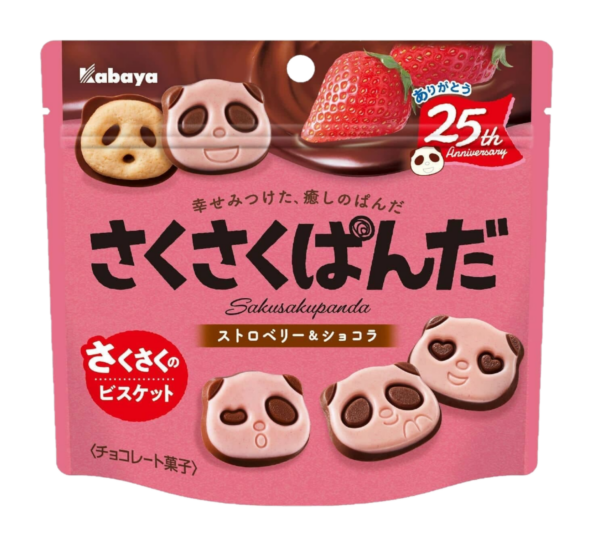 Kabaya Saku saku panda cookies strawberry chocolate