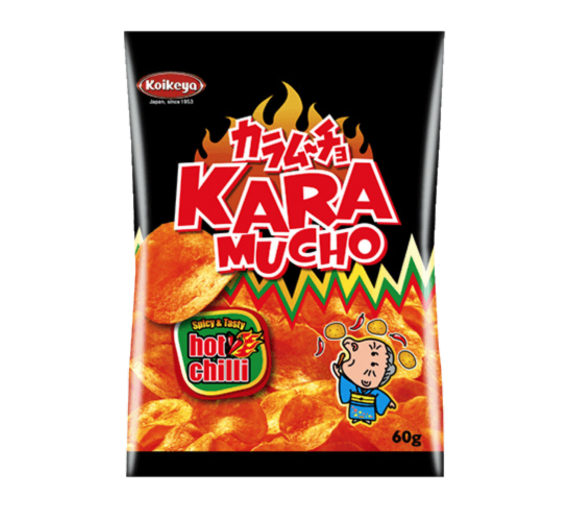 Koikeya Kara mucho potato chips hot chilli flavor