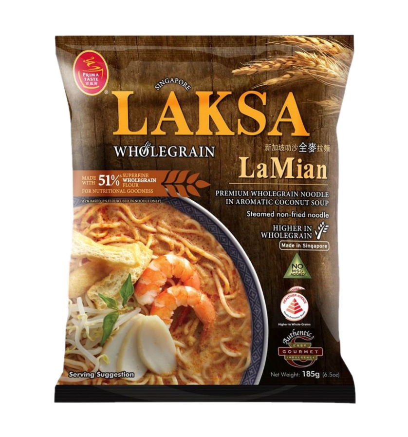 Wholegrain laksa noodle in aromatic coconut soup