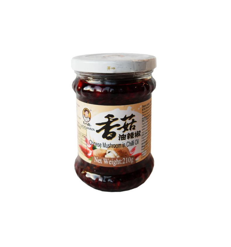 Laoganma Chinese champignon in chilli olie (老干媽 香菇油辣椒)
