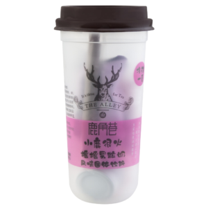 Lu Jiao Xiang 鹿角巷 搖搖果粒奶 milk tea dragon fruit flavour