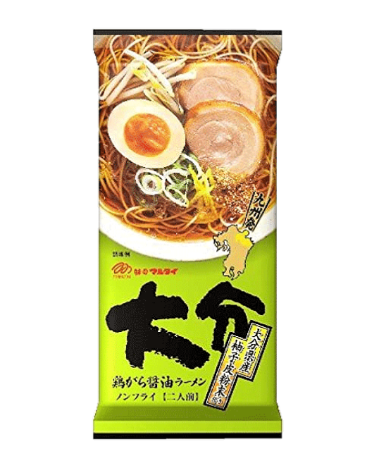 Marutai  Oita torigara shoyu ramen noodle (マルタイ 大分鶏がら醤油ラーメ ン) (2 servings)