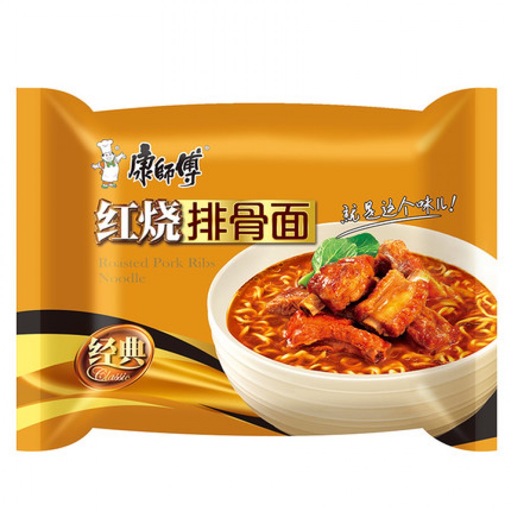 Mr.Kon Noodle braised pork ribs flavor (康师傅 红烧排骨面)