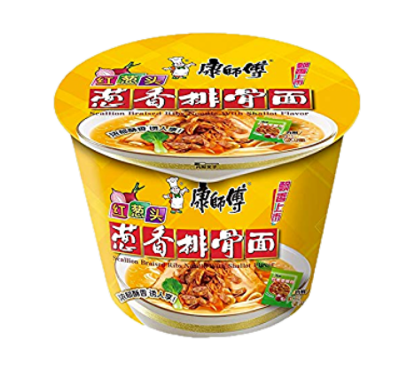 Mr. Kon Bowl noodle scallion braised ribs with shallot flavour (康师傅桶面 葱香排骨面)