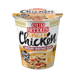 Nissin Cup noodle ginger chicken flavor savoury shiitake soup