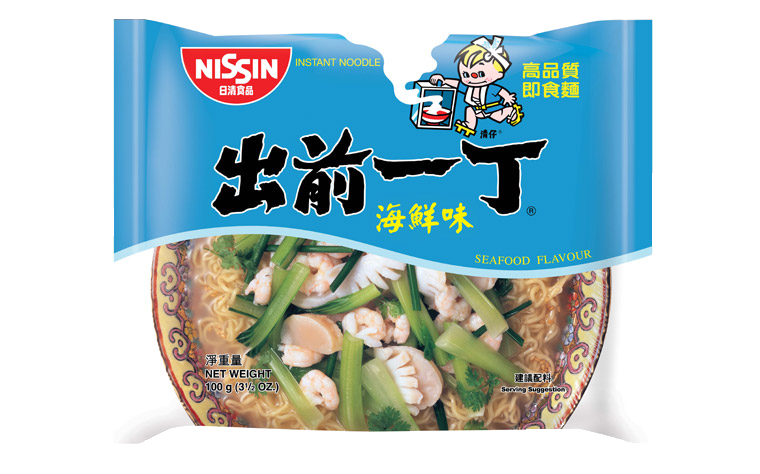 Nissin Noodle seafood flavour (出前一丁鲜蝦麵)