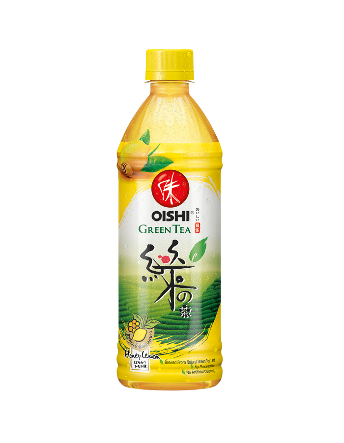 Oishi Japanese green tea with honey lemon flavor