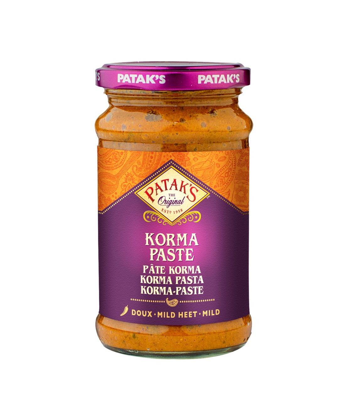 Patak's Korma pasta (mild heet)