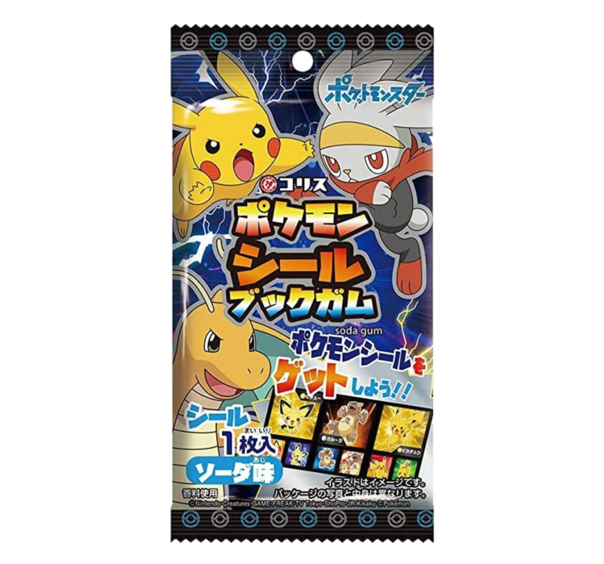 Coris Pokemon stickers and soda gum