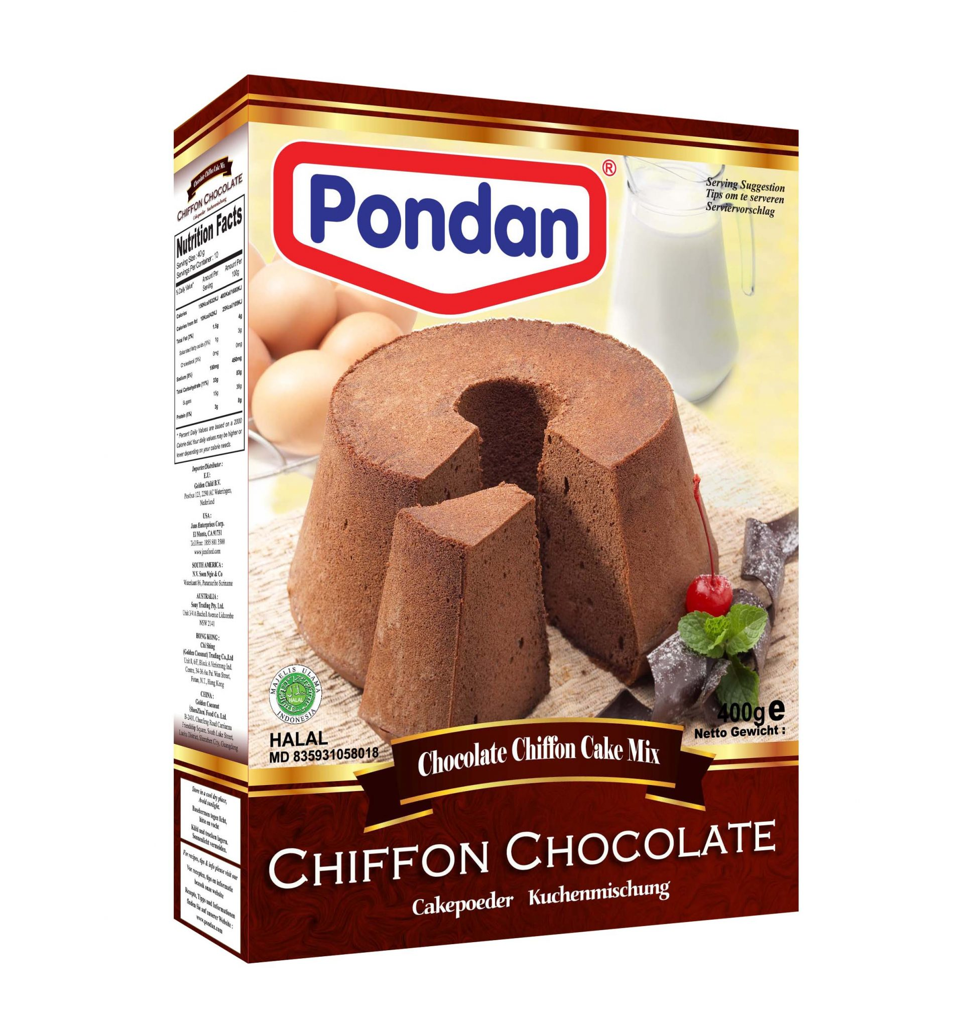 Pondan Chocolade chiffon cake mix