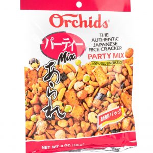 Orchids  Japanese rice cracker party mix