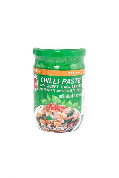 Cock Brand Chili paste with sweet basil leaves