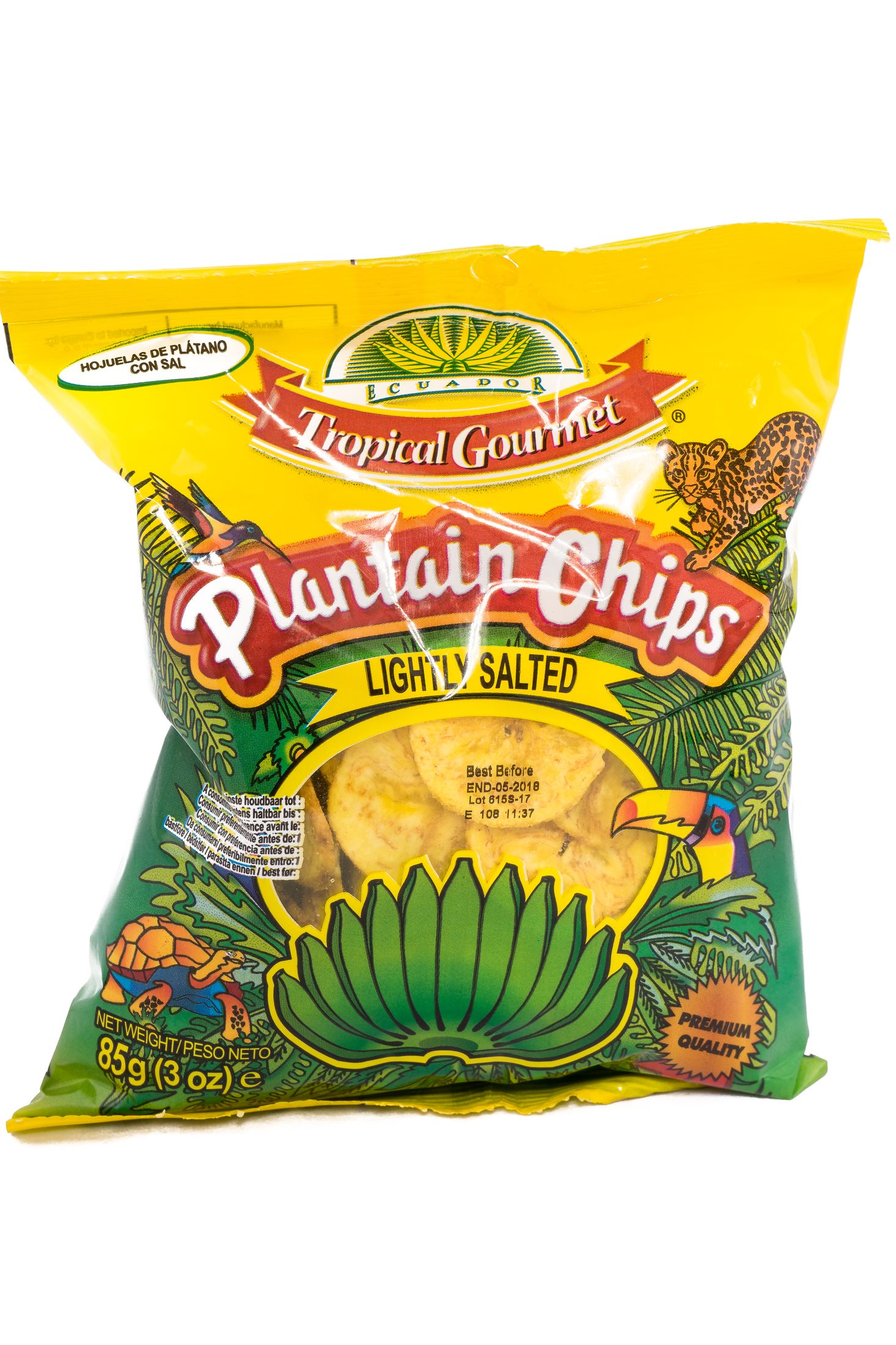 Tropical Gourmet Plantain banana chips lightly salted
