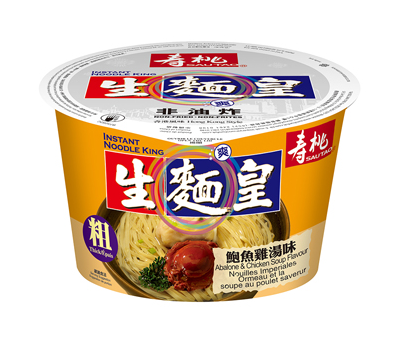 Sau Tao Bowl noodle abalone & chicken soup flavor thick (寿桃 生面皇鮑魚雞湯味)