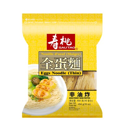 Sau Tao Egg noodle thin (寿桃 袋裝全蛋麵 (幼))
