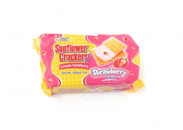 Sunflower Crackers with cream strawberry flavour