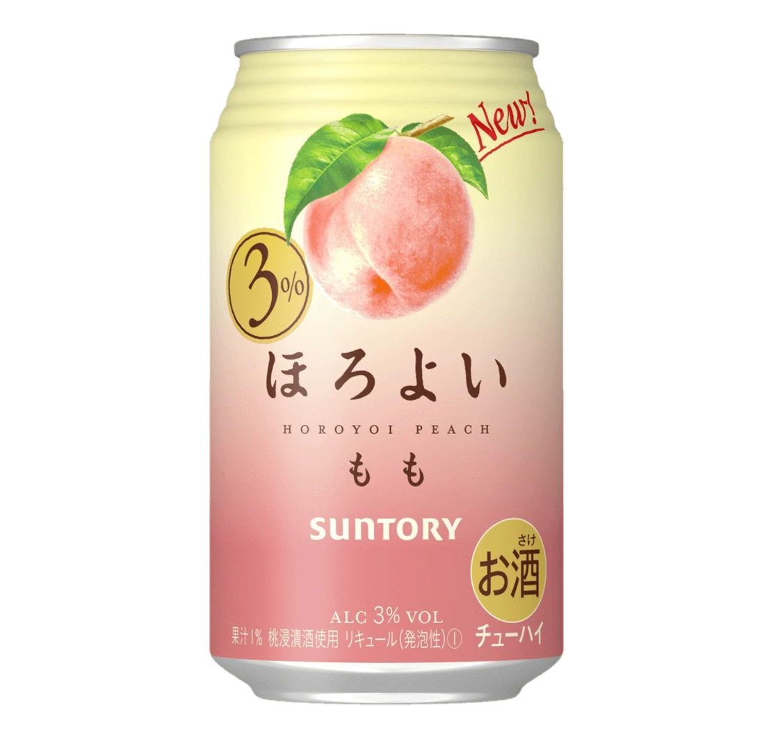 Suntory Horoyoi peach liqueur 3% ALC.
