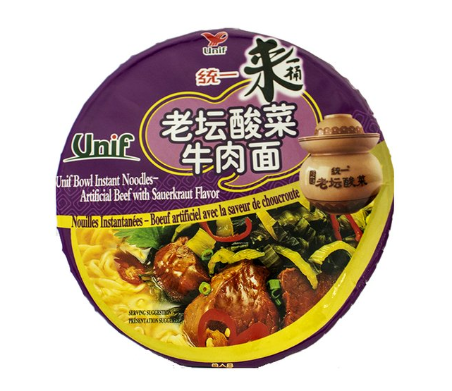 Unif Bowl noodle beef with sauerkraut flavor