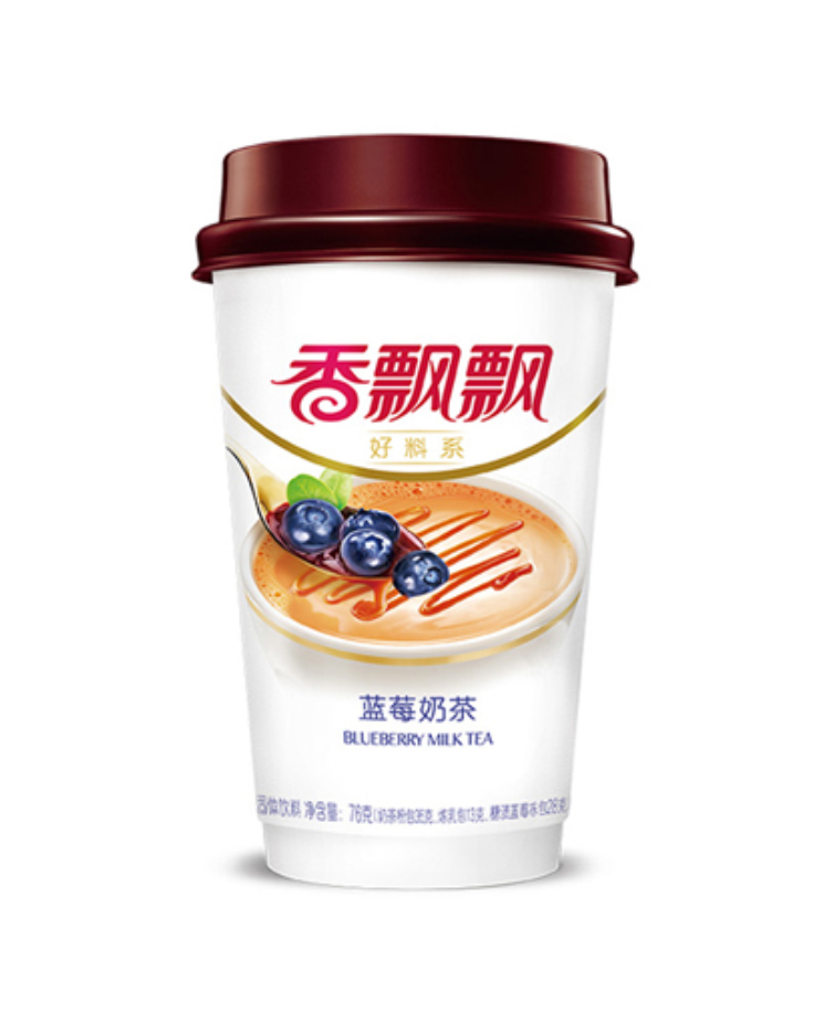 Xiang Piao Piao Melkthee blauwe bessen smaak (香飘飘 奶茶 蓝莓)