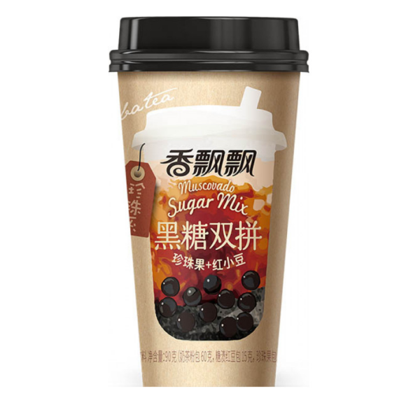 Xiang Piao Piao Boba tea muscovado sugar mix (香飘飘 黑糖双拼奶茶 珍珠果+红小豆)