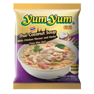 Yum Yum Tom kha gai Thai coconut soup with chicken flavor and herbs