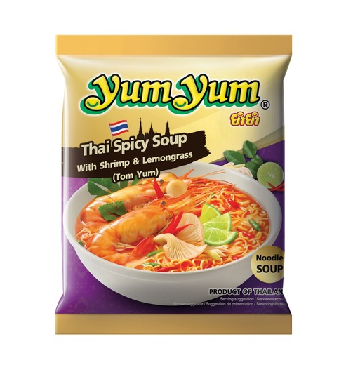Yum Yum Tom yum Thai spicy soup with shrimp & lemongrass