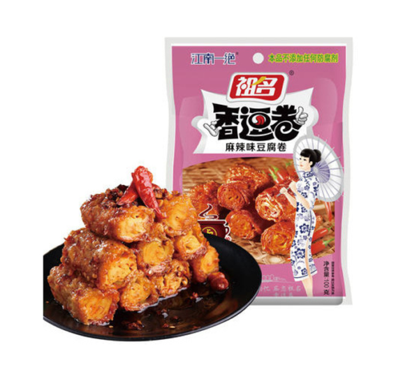Zu Ming Soybean roll snack spicy ma la flavor (祖名 香逗卷 麻辣味)